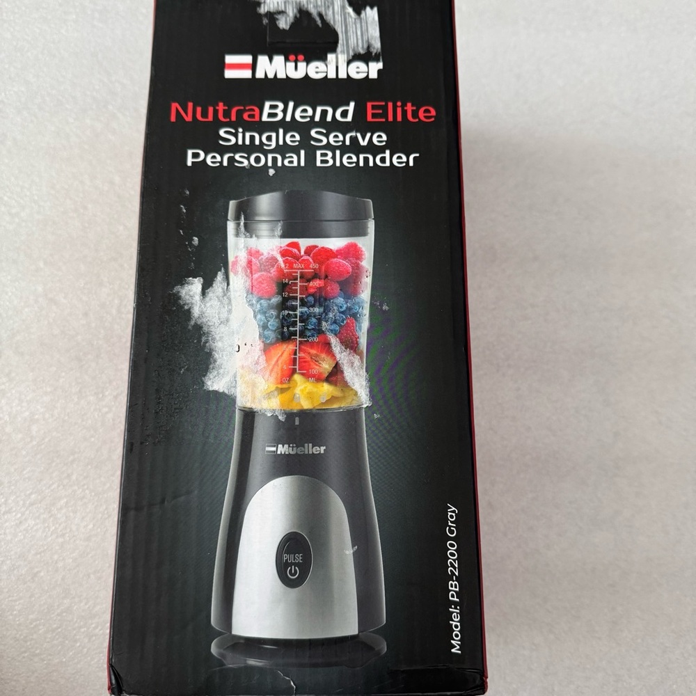 Mueller NutraBlend Elite Single Serve Personal Blender - Black and Silver